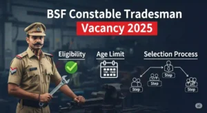 BSF Constable Tradesman Vacancy 2025 : Eligibility, Age Limit, Selection Process