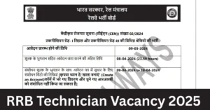 RRB Technician Vacancy 2025 Notification Out – Check Qualification & How to Apply!