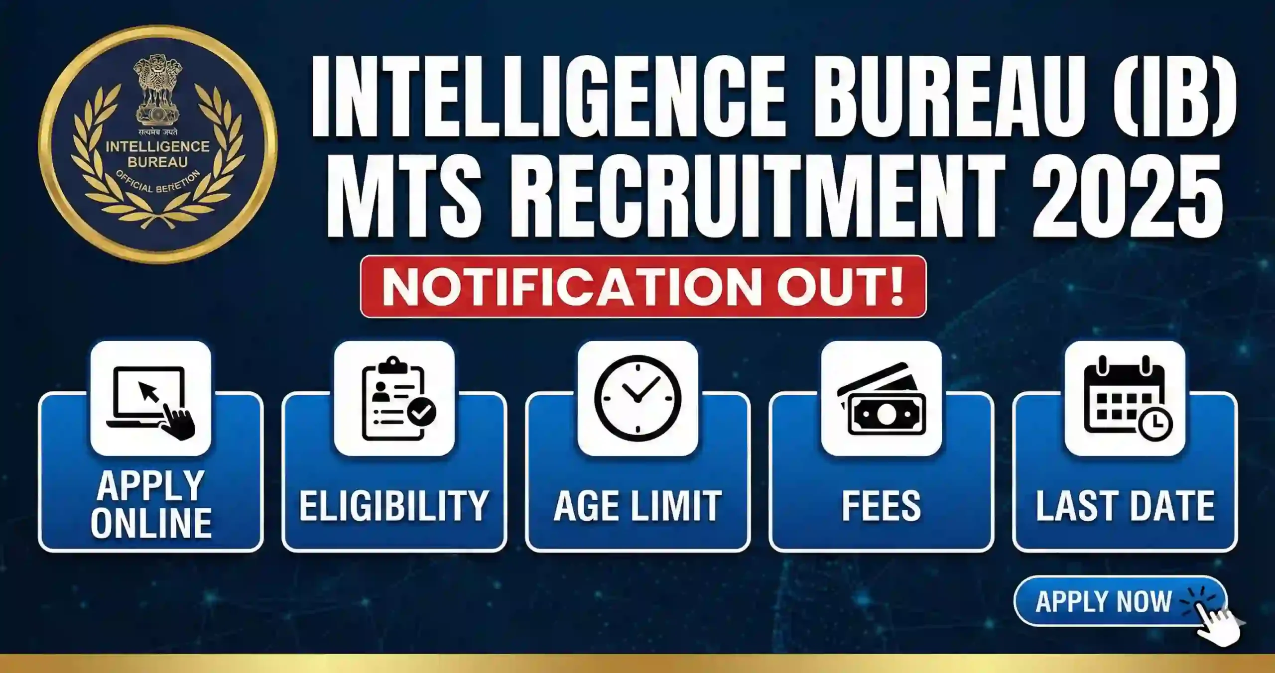 Intelligence Bureau (IB) MTS Recruitment 2025