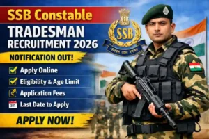 SSB Constable Tradesman Recruitment 2026 Notification Out: Apply Online, Eligibility, Age Limit, Fees & Last Date
