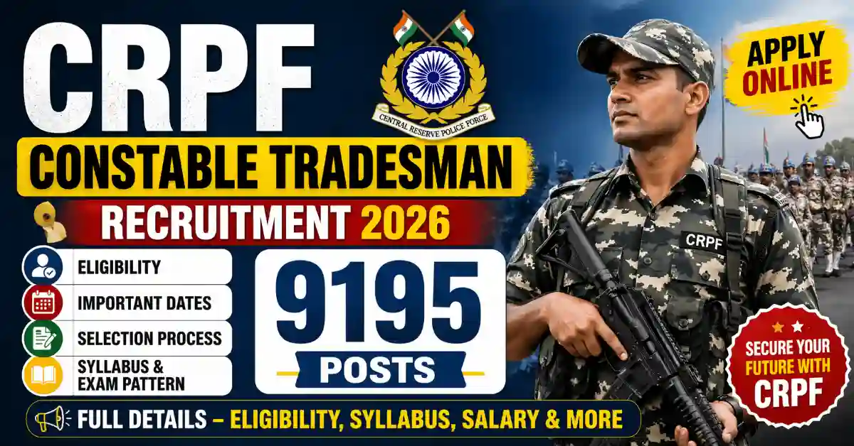 CRPF Constable Tradesman Recruitment 2026
