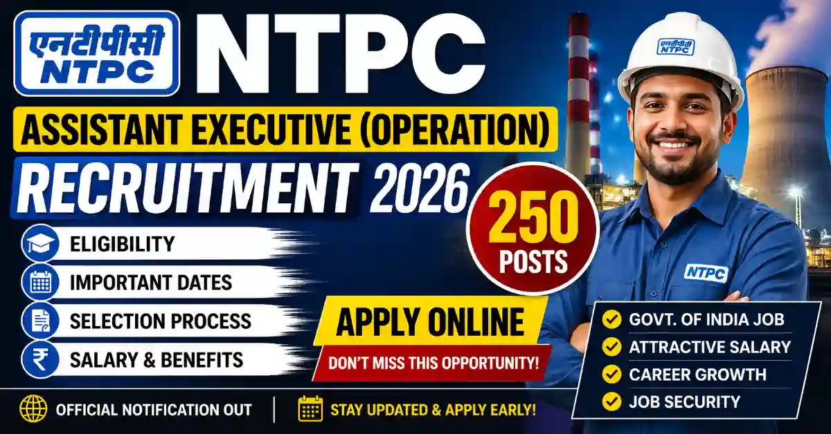 NTPC Assistant Executive Operation Recruitment 2026