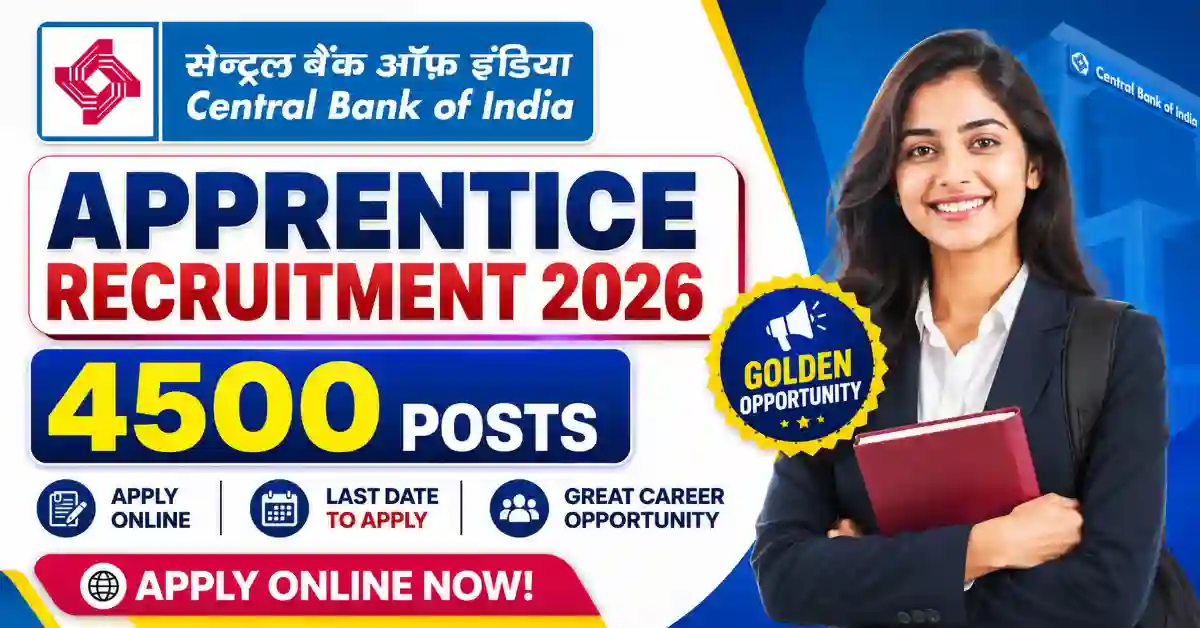 Central Bank of India Apprentice Recruitment 2026