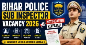Bihar Police Sub Inspector Vacancy 2026 Notification Released – Eligibility, Dates & Complete Details